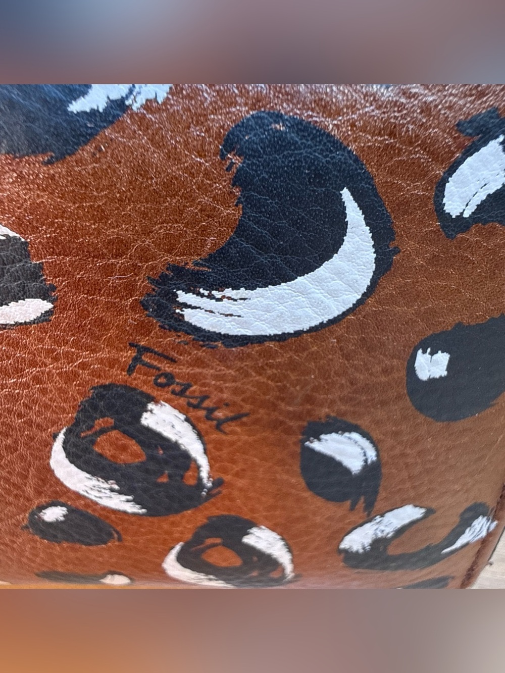 Fossil Women's Sydny Leather Zip around Wallet Cheetah Cow Hide Animal Print - Picture 3 of 16